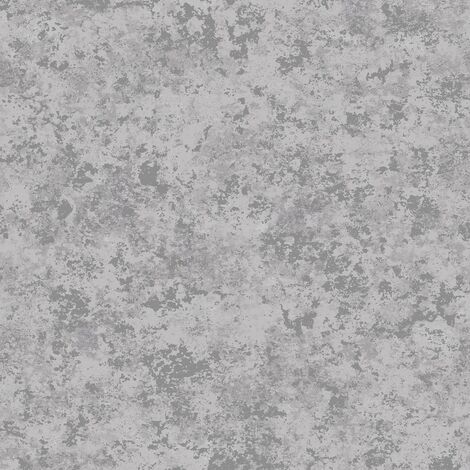 Obsidian Concrete Wallpaper Holden Metallic Textured Vinyl Grey Silver