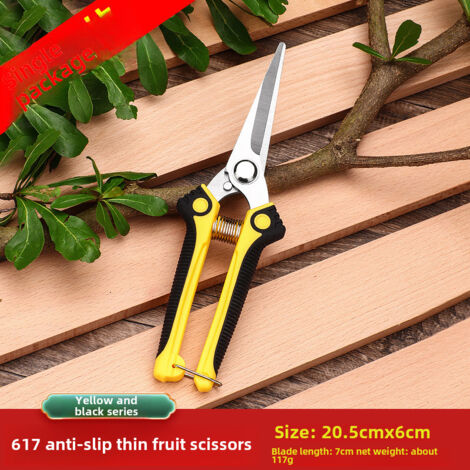 Obstbaumschere, Modell 617, gelb/schwarz, zum Schneiden von stabilen Ästen und Blüten, Stahlklinge, Großpackung