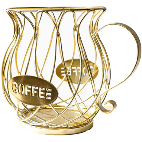 [Obstschale aus Schmiedeeisen] Elegante, geometrische Goldkapsel, ein Schmuckstück für den Couchtisch