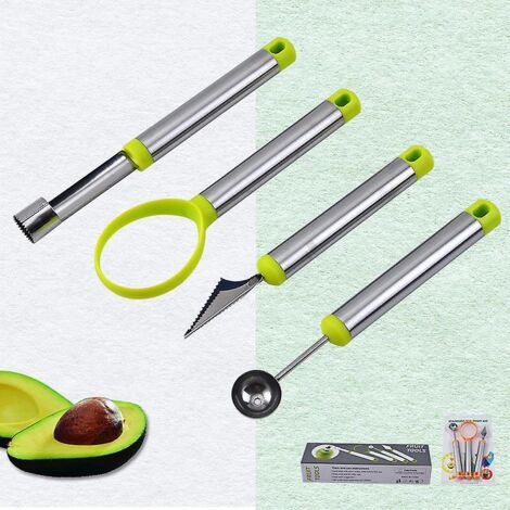 Obstschneidewerkzeug aus Edelstahl, Melonenausstecher, Apfelentkerner, Schnitzmesser, Kernentferner für Obstschäler, Verwendung für