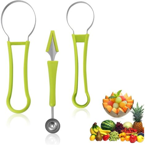 Obstschneidewerkzeug-Set: Sparschäler und doppelseitiger Melonenausstecher, vielseitiges Obstschnitz- und Schnitzset