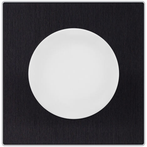 Obturateur blanc DOM + plaque simple métallisé anthracite - FONTINI