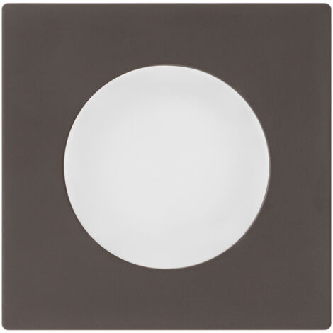 Obturateur blanc DOM + plaque simple taupe - FONTINI