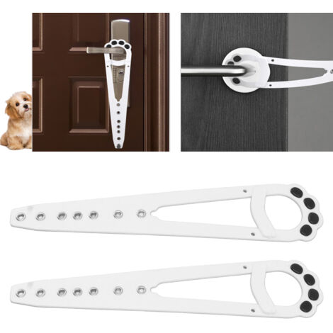 Obturateur Porte Chien Chat Réglable Porte-Ferme Chat [Kit 2 pièces] : Porte-Ferme Anti-Dog PE et Métal Blanc