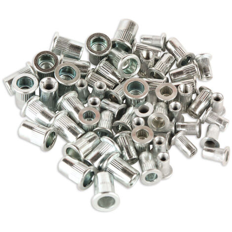 Oc-Pro – Assortiment d'inserts filetés en acier zingué – 60 pièces Ø 4/5/6 mm – Filetage métrique pas standard pour écrous à sertir
