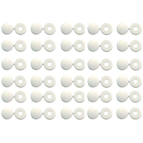 Oc-Pro – Caches rivets blancs pour plaques d'immatriculation – Sachet de 30 – Compatibles rivets Ø 4mm – Finition esthétique et protection contre l'humidité