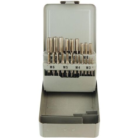 Oc-Pro – Coffret de 7 tarauds HSS M3 à M12 – 3 types : ébaucheur, intermédiaire, finisseur – Pour acier, aluminium et plastiques