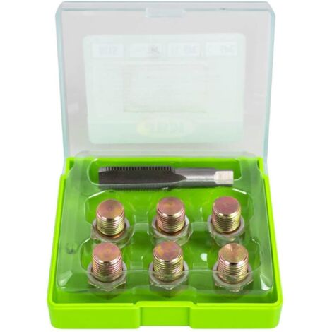 Oc-Pro – Coffret de réparation pour bouchons de vidange M14 x 1.50 – 6 bouchons M15 x 1.50 et joints en aluminium inclus – Re-filetage 15 x 150