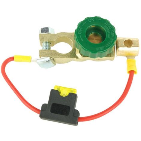 Oc-Pro – Cosse électrique batterie coupe-circuit antivol avec fusible – Conception robuste – Installation facile avec vis moletée – Compatible batteries rondes
