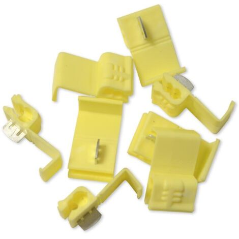Oc-Pro – Cosses auto-dénudantes jaunes 2.5 à 6 mm² – Lot de 8 cosses – Connexion rapide pour dérivations électriques – Idéal pour câblage professionnel