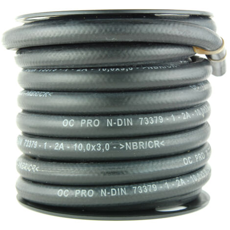 Oc-Pro – Durite carburant renforcée 7mm x 13mm – 15m pour essence, diesel, GPL – NBR renforcé par tresse textile – Température de -35ºC à +110ºC
