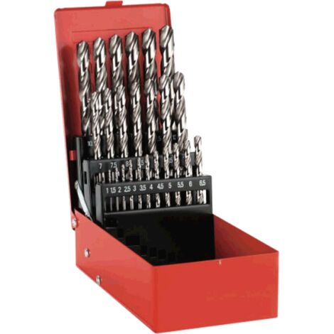 Oc-Pro – Foret à métaux hélicoïdal 1 à 13 mm – HSS taillés meulés DIN 338 Type N – Coffret de 25 mèches pour aciers jusqu'à 900N/mm² - DIN 338 N