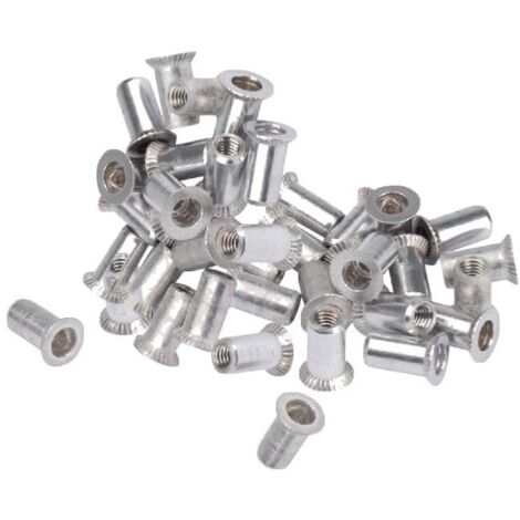 Oc-Pro – Inserts filetés 10 mm tête fraisée – Crantage anti-rotation – 40 inserts pour épaisseur de 0,5 à 3 mm – Fixation solide