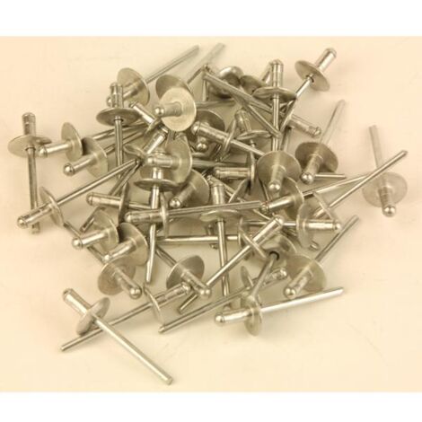 Oc-Pro – Rivets pop aveugles maxigrip 4.8 x 11 mm – Tête extra large 16 mm – Capacité de serrage 0 à 6.4 mm – Lot de 200 rivets en aluminium