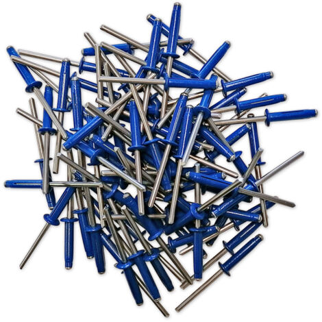 Oc-Pro – Rivets trigrip 4.8mm bleu – Aluminium Bulbex pour plaques minéralogiques – Lot de 80 rivets – Résistance à la corrosion