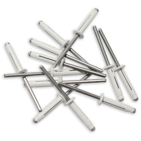 Oc-Pro – Rivets trigrip en aluminium 4.8mm x 22mm – Lot de 80 rivets blancs pour plaques minéralogiques – Fixation robuste et légère