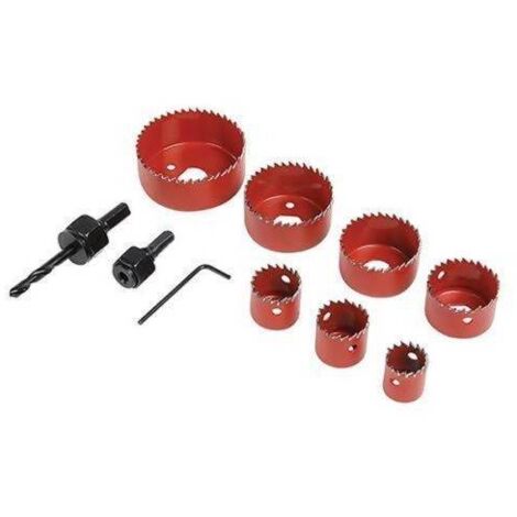 Oc-Pro – Coffret de 11 scies cloches – Diamètres 21 à 64 mm – Pour bois, plâtre et matériaux tendres – Vitesse max 1500 tr/min