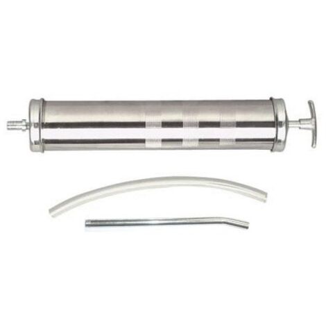 Oc-Pro – Seringue pompe à huile 1 litre – Corps acier zingué – Pompe manuelle pour huiles et liquides visqueux – Usage professionnel