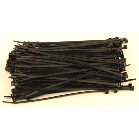 Oc-Pro – Colliers de câblage Rilsan noirs 200 mm x 4,8 mm – Lot de 200 – Pour fixation câbles électriques – Installation rapide et durable