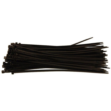 Oc-Pro – Colliers de serrage Rilsan noirs 380 mm x 4.5 mm – Lot de 100 – Pour câbles électriques et réseaux – Résistance à l'humidité