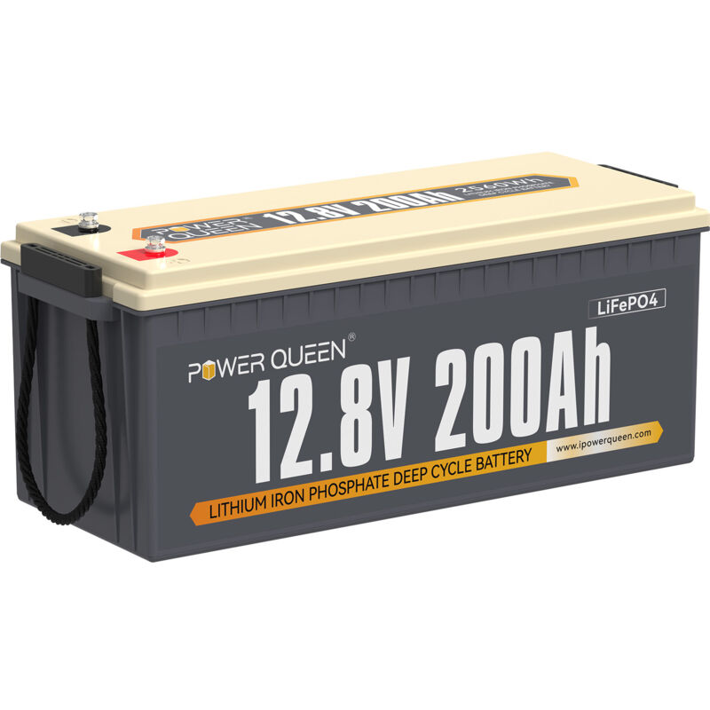 Occasion] Power Queen 12V200Ah Batterie Lithium 2560Wh Rechargeable LiFePO4, bms 100A, 4000-15000 Cycles, Pour Camping Car, Caravane, solaire, Hors