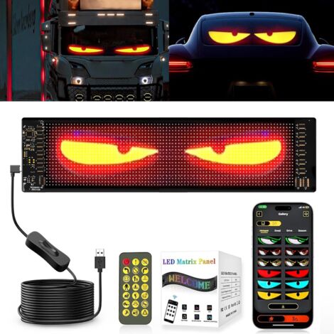 Occhi LED per camion, luci per auto Demon, display LED flessibile programmabile, auto, camion, tabellone espositivo per negozi, design dinamico fai da te