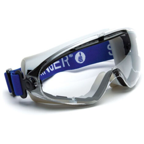 Occhiali a maschera bi-materiale Singer Safety Blu