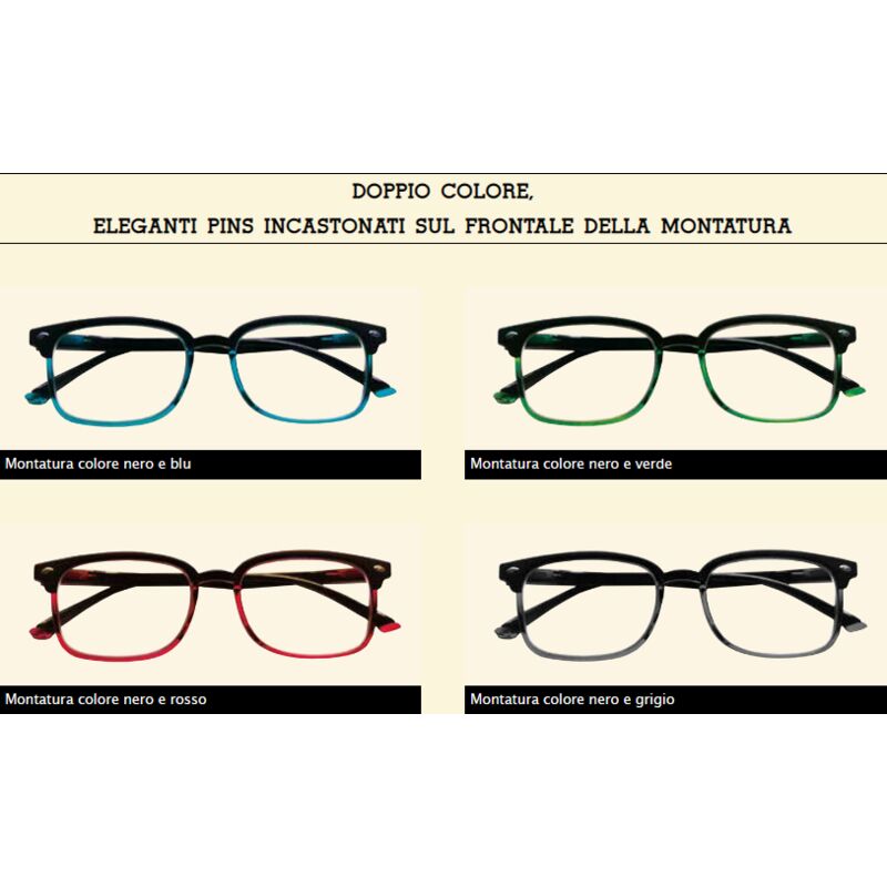 OCCHIALI DA VISTA GRADUATI 'KIT HAWAII' + 1,5 - Colore Nero/Verde