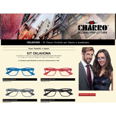 Occhiali da Lettura El Charro mod. OKLAHOMA – BLU  - diottrie +3,5