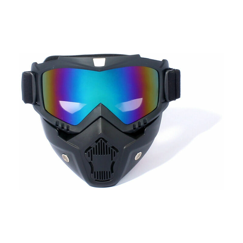 Occhiali da moto con maschera rimovibile per