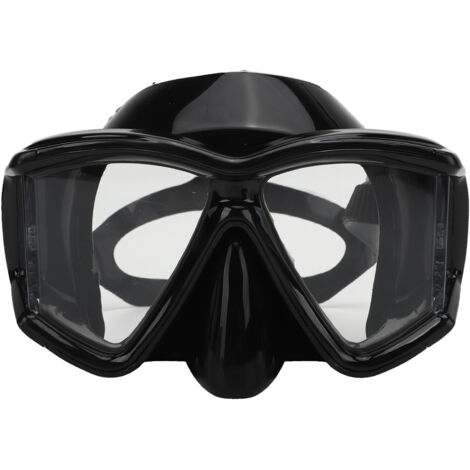 Occhiali da snorkeling impermeabili, antiappannamento e con protezione UV, in vetro temperato, per adulti (uomini e donne), neri.