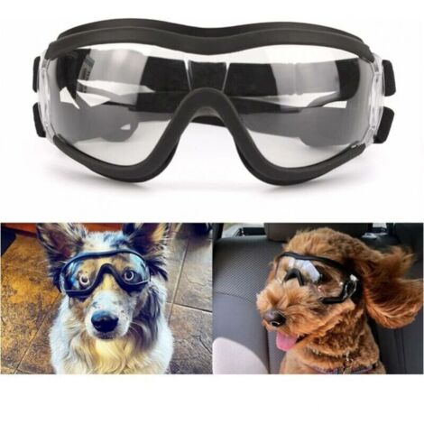 Occhiali da sole per cani, occhiali da sole per animali domestici, impermeabili, antivento, protezione per gli occhi per cani di taglia grande e media - trasparenti