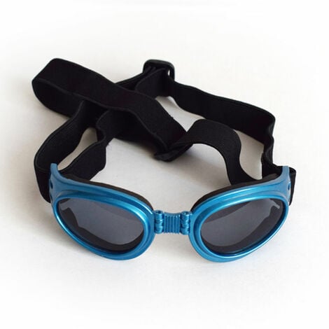 Occhiali da sole per cani, protezione UV, cinturino regolabile, blu