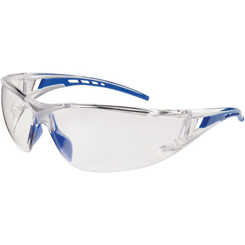 Occhiali protettivi Falcon 2 EN 166, aste blu, lente PC PROMAT trasparente