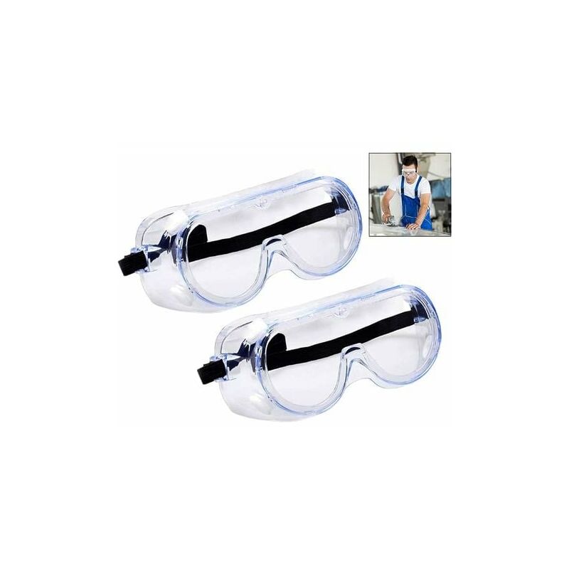 Image of Occhiali di protezione in PVC, occhiali di protezione antivirus Occhiali antiappannamento e antigraffio per lavoro e sport, uomini, donne,