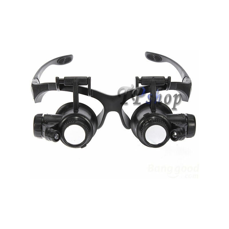 Image of Topolenashop - occhiali lente ingrandimento 25 x precisione oculari 4 lenti luci led 9892G