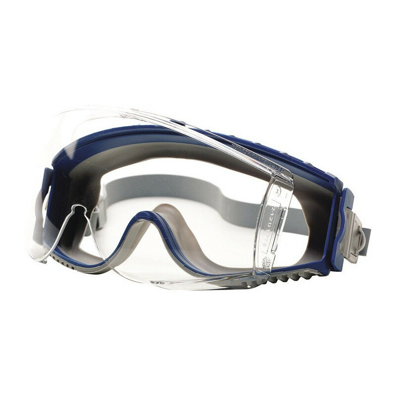 Image of Occhiali protettivi a piena vista MaxxPro EN 166, montatura EN 170 blu/grigio, lenti PC trasparenti