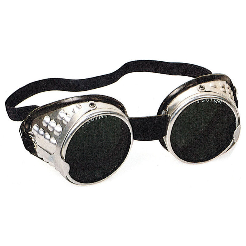 Image of Occhiali occhialini di protezione per saldatore lenti lente vetro verde