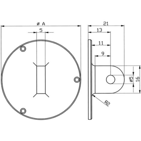 Occhiello parete posteriore per anello esterno-D.40mm per comparatori KÄFER
