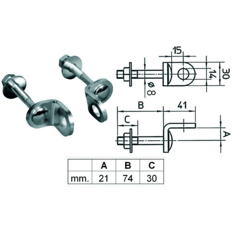 Occhioli fissi per lucchetti pal40 - (pal400062000000) - 6 bl