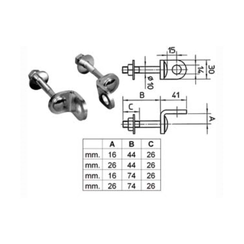 Viro - Occhioli fissi per lucchetti - piastra