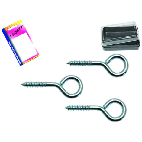 Occhiolo a vite in acciaio zincato in blister - mm.4x36, in bl.8 pz. - 12 bl