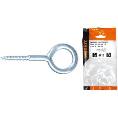 OCCHIOLO A VITE ZINCATO SELF WORKIT - MOD 14X25 MM 4X10X2,0 CF=PZ 12- 5 confezioni