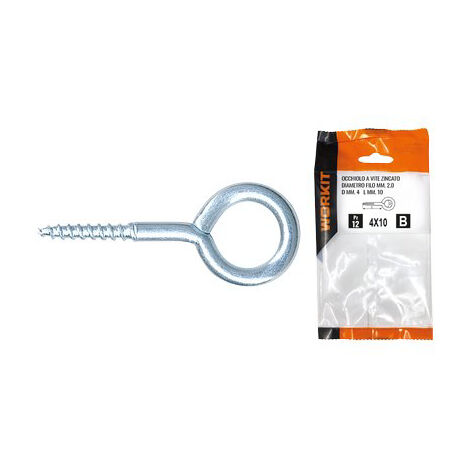 OCCHIOLO A VITE ZINCATO SELF WORKIT - MOD 20X 70 MM 10X25X4,0 CF=PZ 10- 5 confezioni