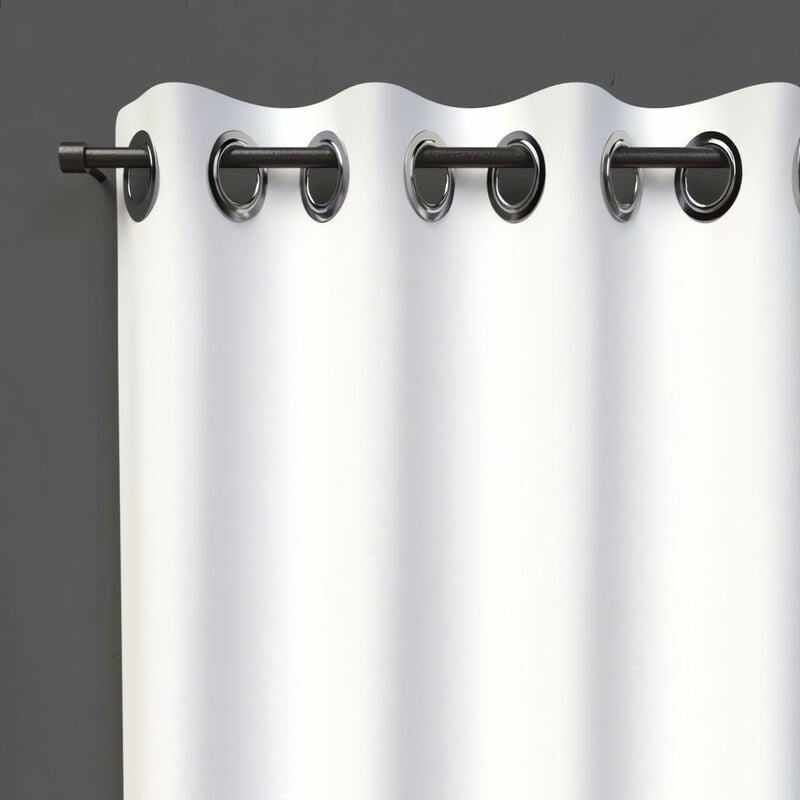 Rideau à oeillets 135X250 cm occultant blanc, par Soleil d'ocre