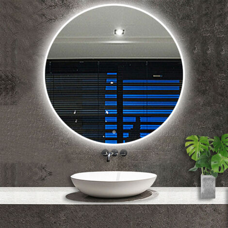 OCEAN 100x100cm Specchio da bagno rotondo a LED, antiappannamento, dimmerabile all'infinito, luce tricolore
