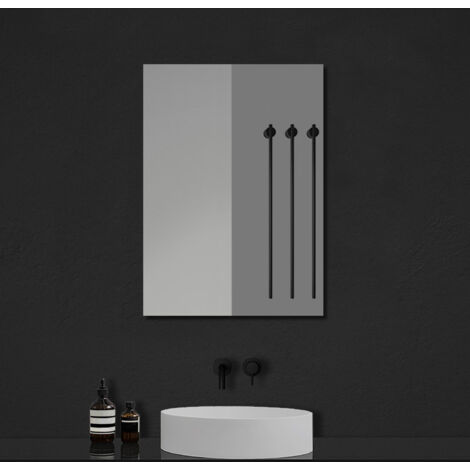 Ocean Armoire de Salle de Bain avec Miroir 70x50cm, Porte simple avec miroir, 2 étagères internes amovibles, Blanc