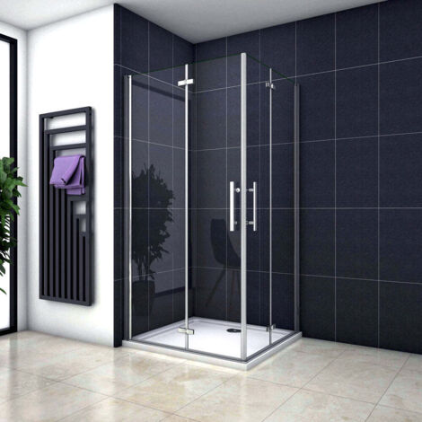 Océan Cabine De Douche 90x90x185cm En Verre Anti-calcaire 2 Portes De Douche