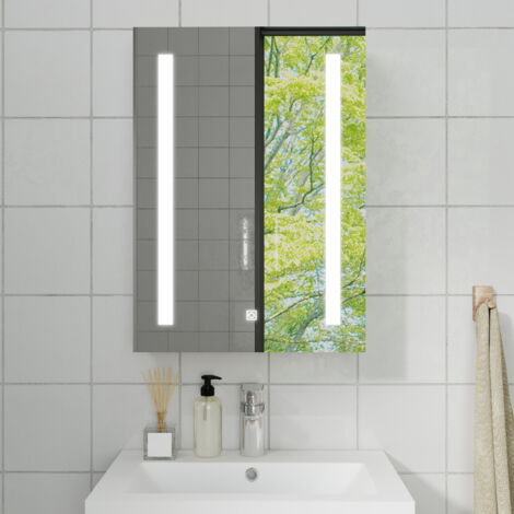 OCEAN contenitore con specchio a muro da Bagno con Specchio 50x70 cm, Bianco