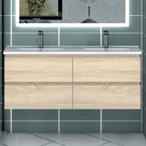 OCEAN SANITAIRE 120cm avec vasque, 4 tiroirs, Suspendu, Matte